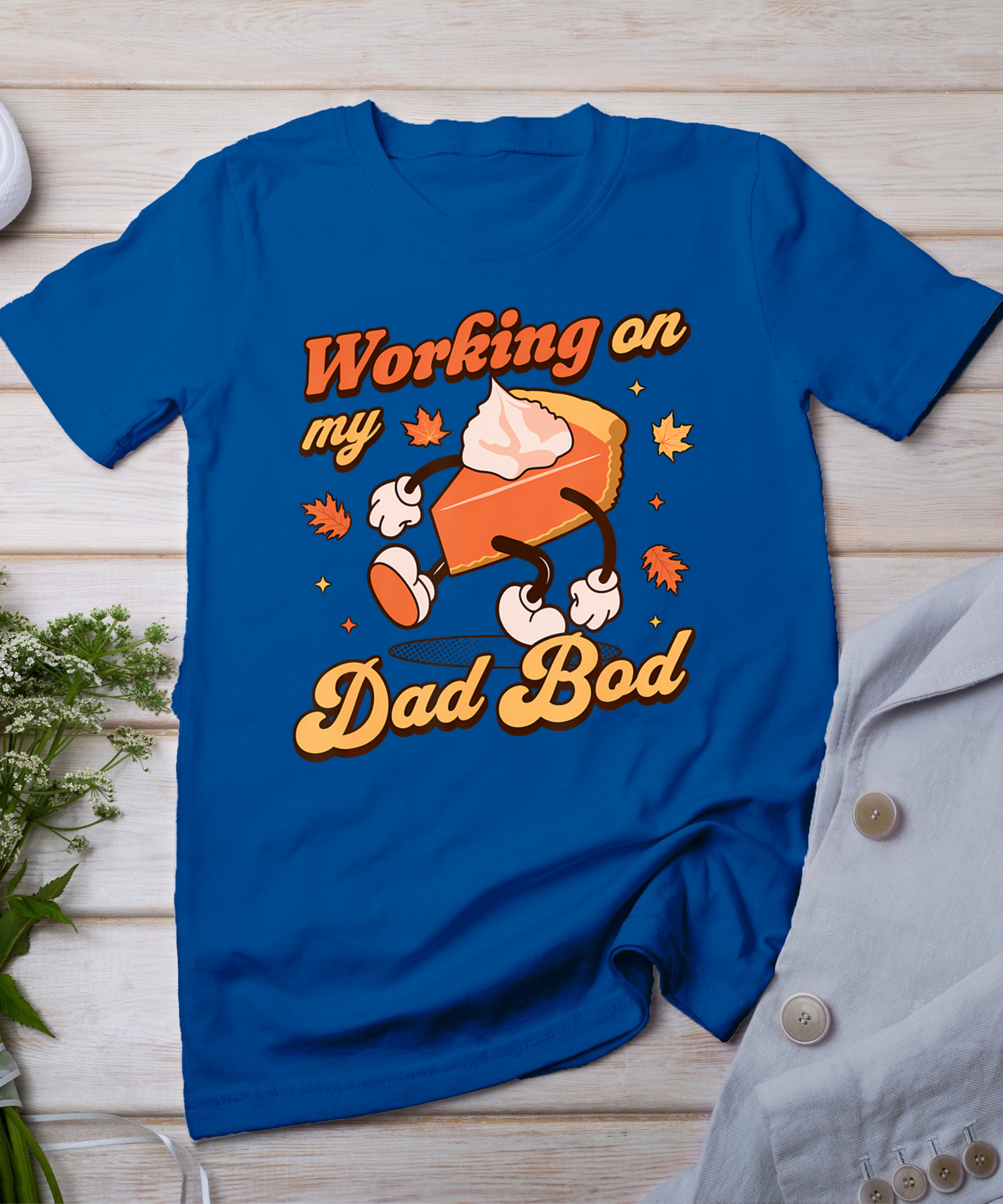 Working On My Dad Bod - Thanksgiving Pregnancy Announcement T-Shirt