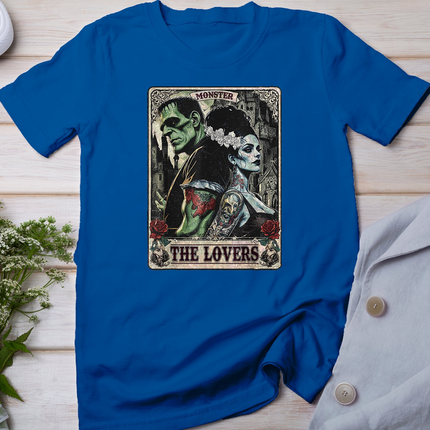 The Monster Frankenstein and Bride The Lovers Tarot Card T-Shirt
