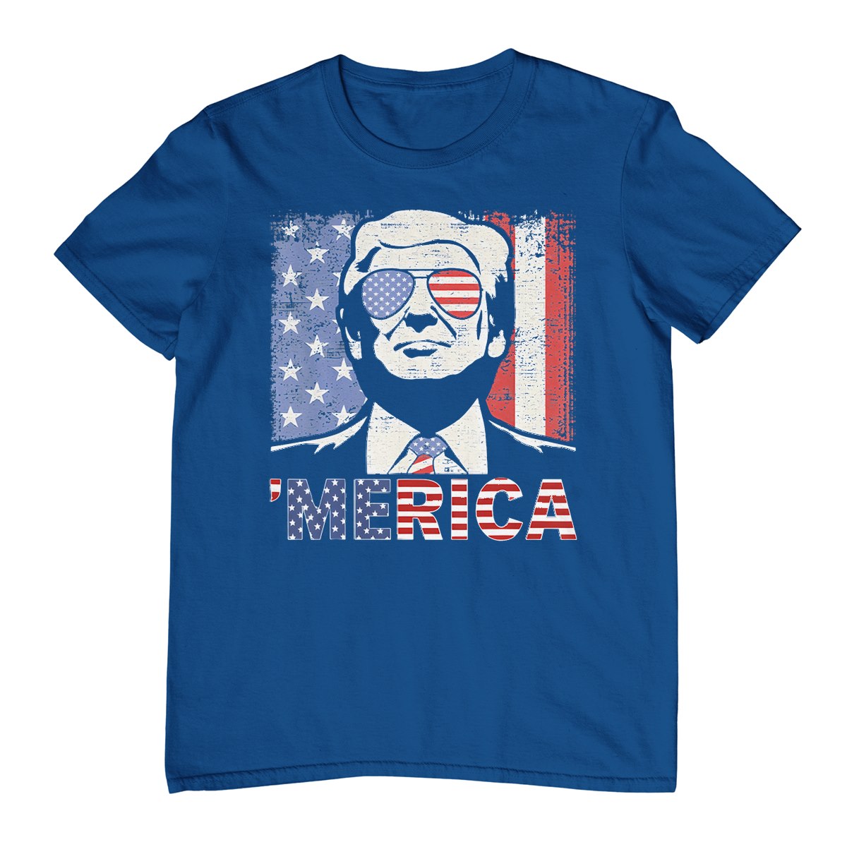 'Merica Trump Happy 4th Of July Trump American Flag T-Shirt