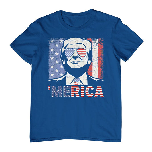 'Merica Trump Happy 4th Of July Trump American Flag T-Shirt
