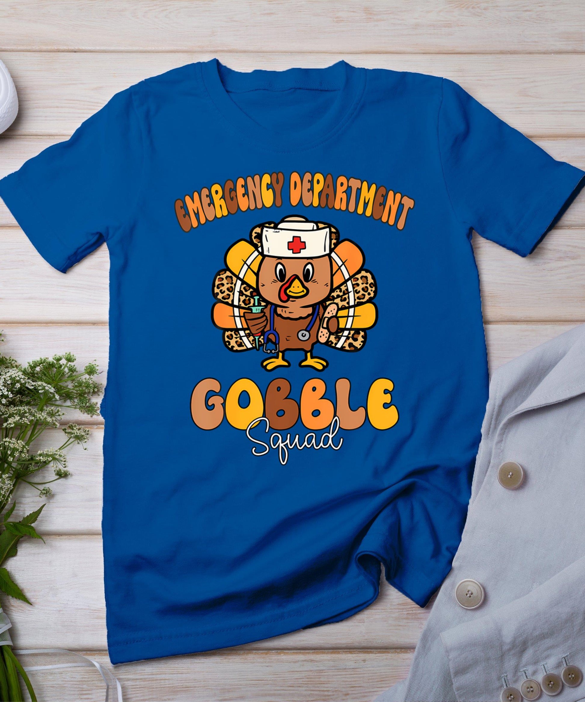 Emergency Department Gobble Squad Thanksgiving Er Nurse Fall T-Shirt