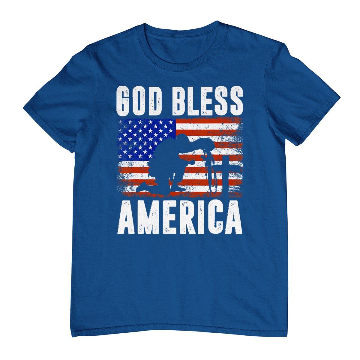 God Bless America 4th Of July Usa Flag Patriotic Christian T-Shirt