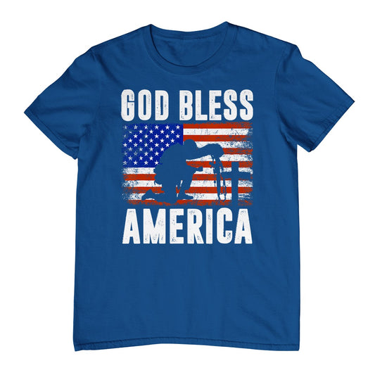 God Bless America 4th Of July Usa Flag Patriotic Christian T-Shirt