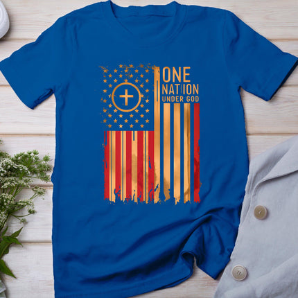 Under God Christian Patriotism Usa Flag T-Shirt