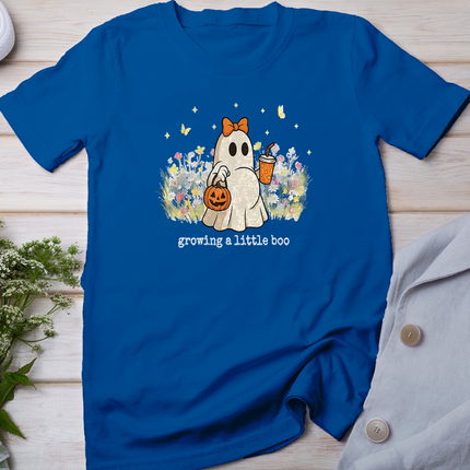 Growing A Little Boo Ghost Pregnancy Maternity Halloween T-Shirt