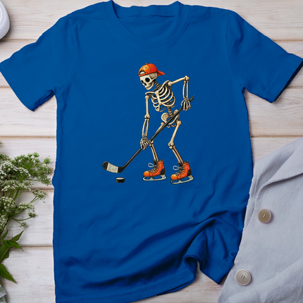 Skeleton Ice Hockey Halloween Costume Men Boys Kids Tee T-Shirt