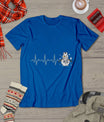 Heartbeat Nurse Snowman Nurse Christmas T-Shirt