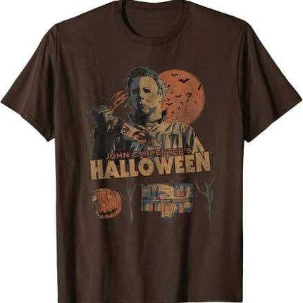 Halloween Vintage Fall Inspired Collage Retro Horror Movie T-Shirt