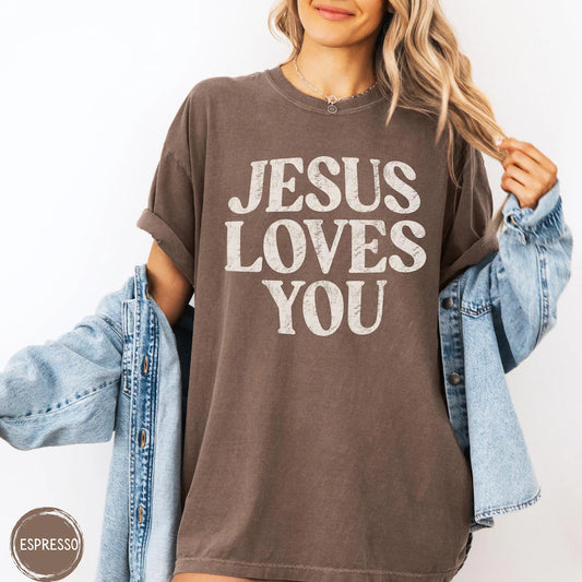 Jesus Loves You Retro Comfort Colors T-shirt