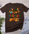 Leopard Pumpkin Fall Autumn Thanksgiving Lunch Lady Women T-Shirt