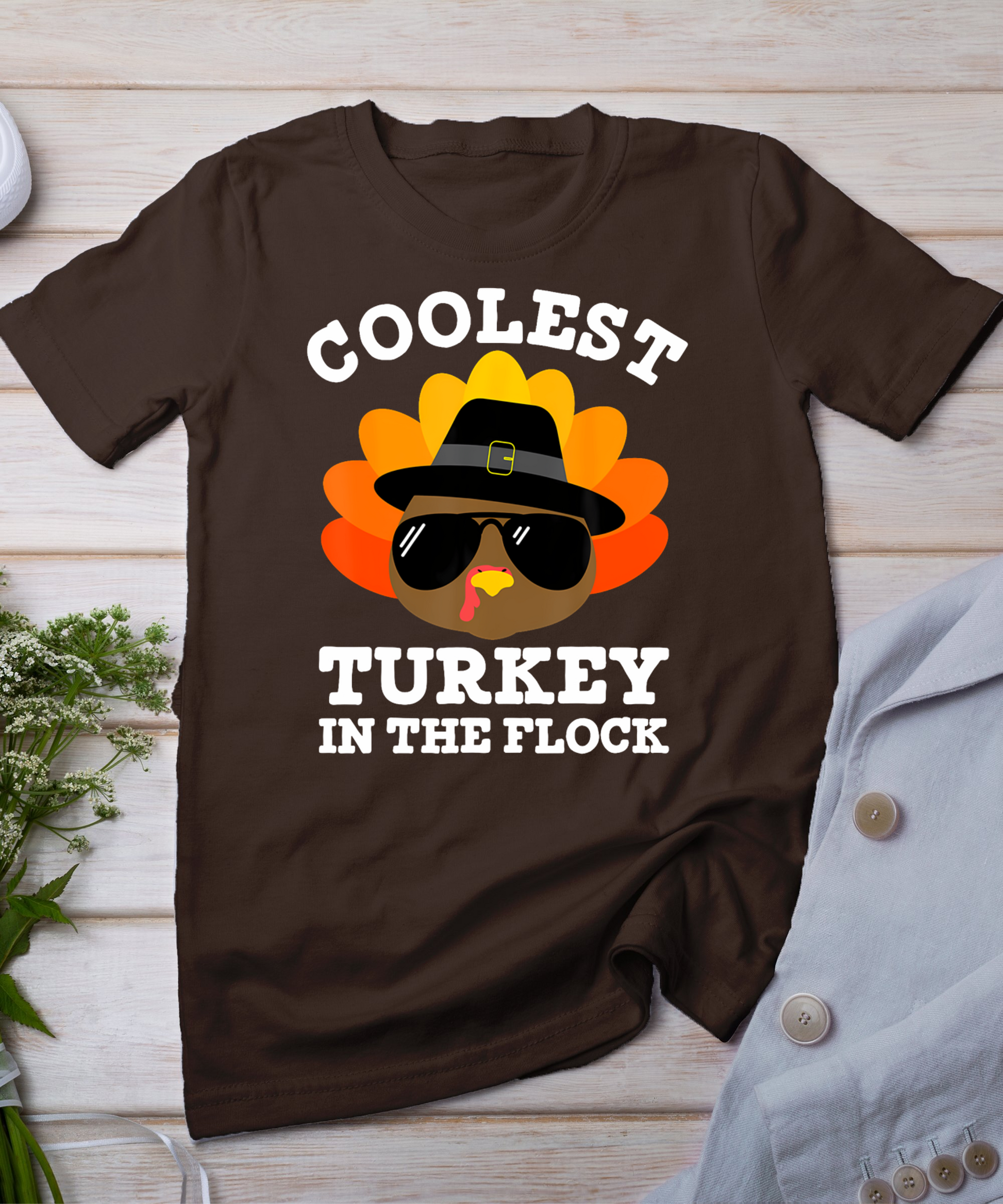 Thanksgiving For Men Boys Toddler Kids Coolest Turkey T-Shirt