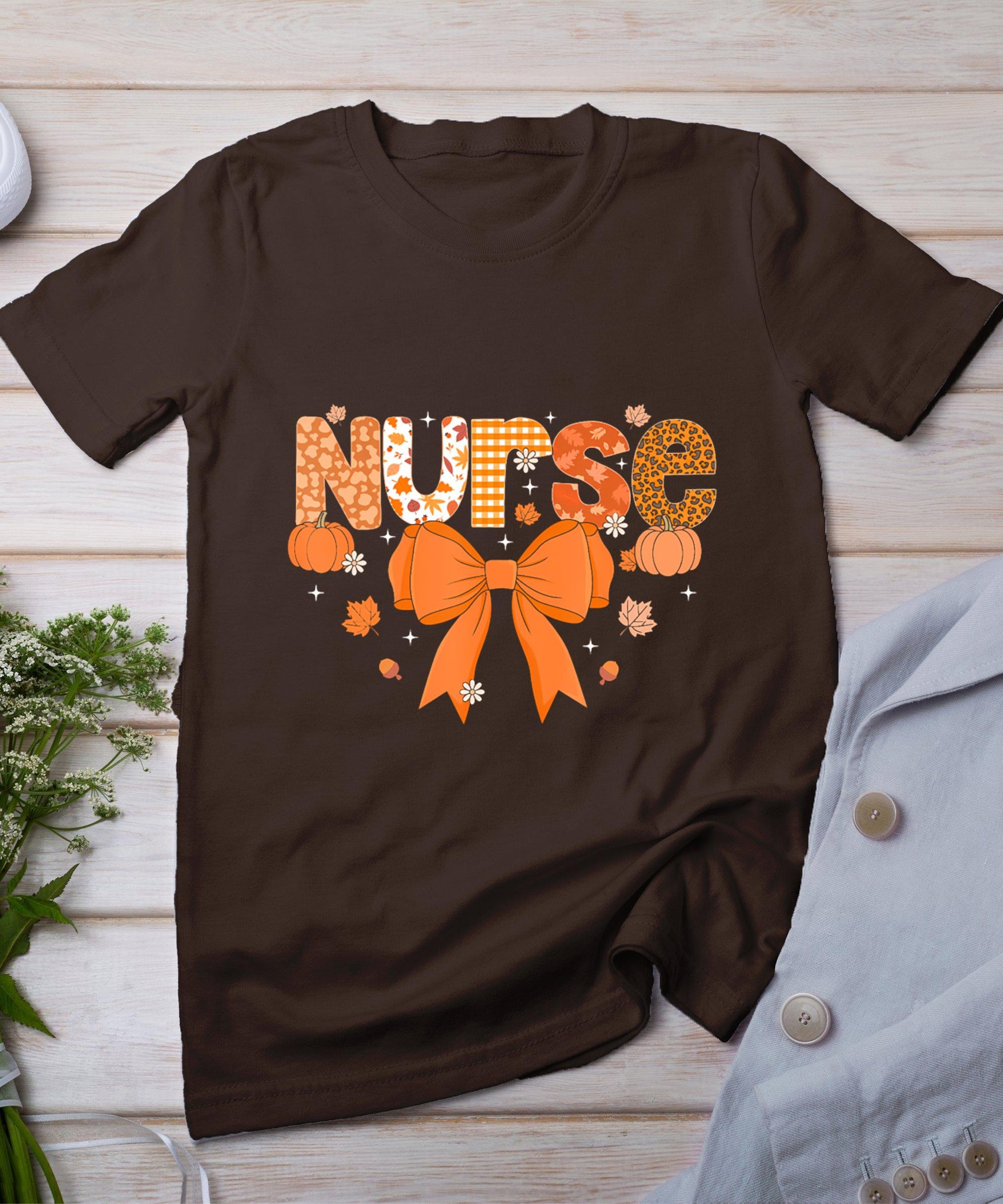 Fall Nurse Shirt Women Pumpkin Season Autumn Thanksgiving T-Shirt