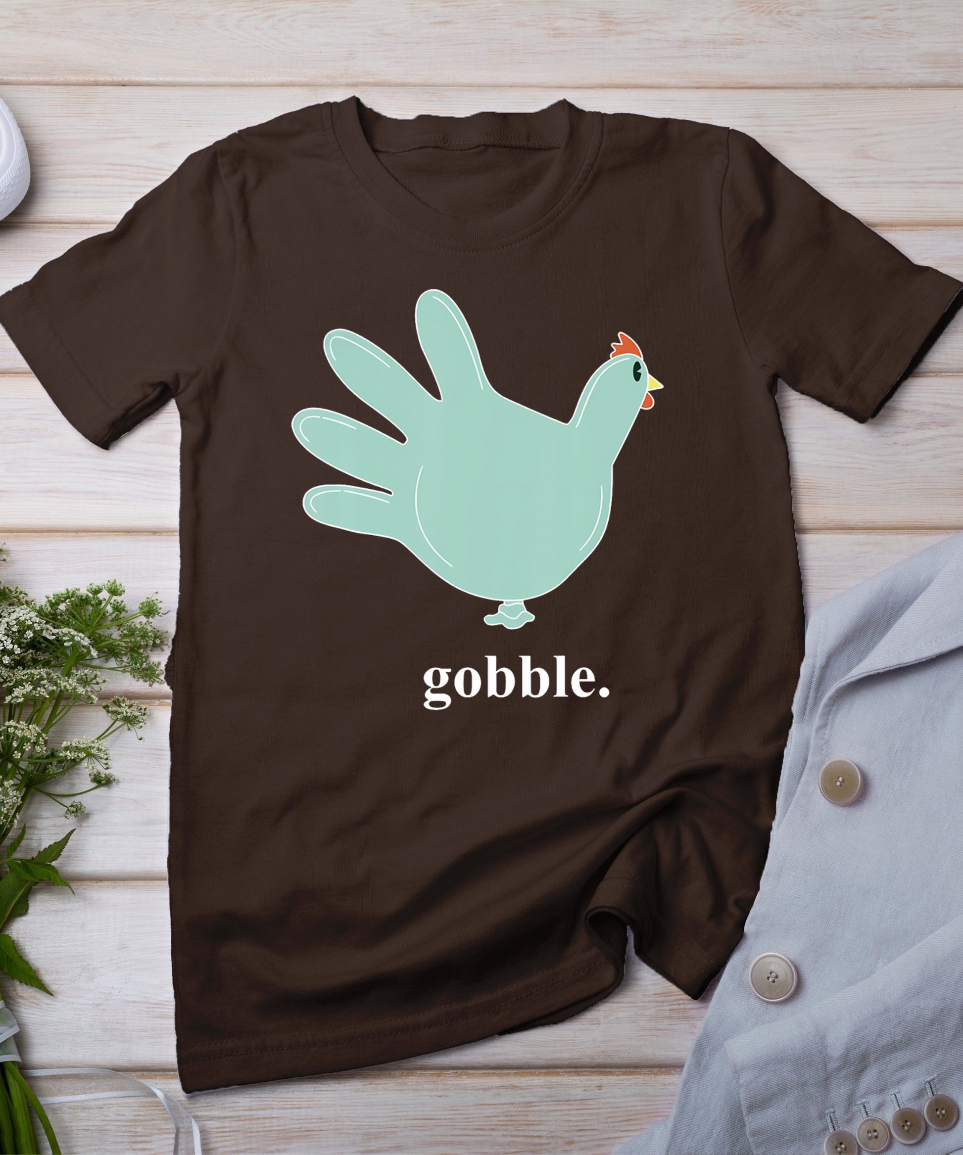 Turkey Glove Gobble Thanksgiving Thankful Nurse T-Shirt