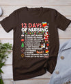 Nurses Merry Christmas Funny 12 Days Of Nursing Xmas Women T-Shirt