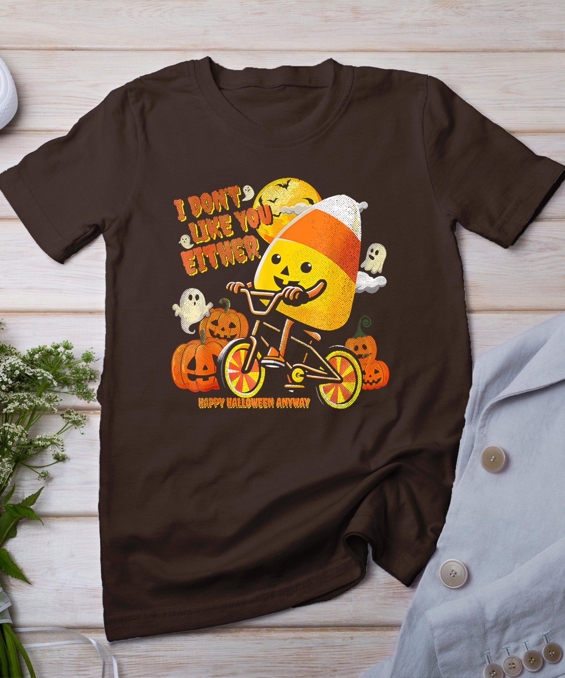 Halloween Costume Team Candy Corn I Don't Like You Either T-Shirt