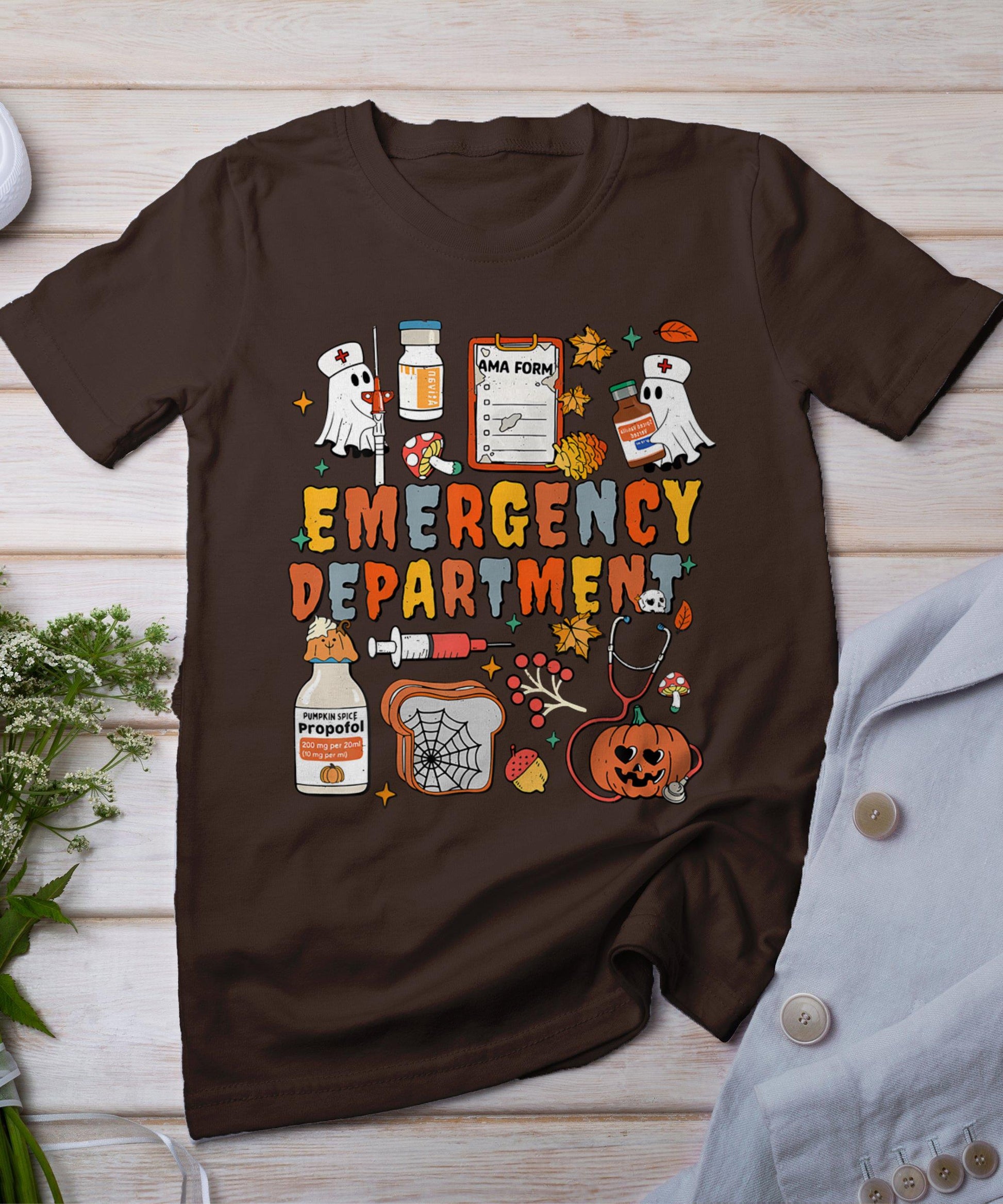 Emergency Department Funny Er Nurse Halloween Spooky Season T-Shirt