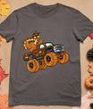 Thanksgiving Turkey Riding Monster Truck Boys Kids T-Shirt