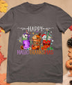 Happy Hallothanksmas Halloween Thanksgiving Christmas T-Shirt