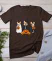 Retro Funny Ghost And Witch Corgi Dog Pumpkin Halloween Cute T-Shirt