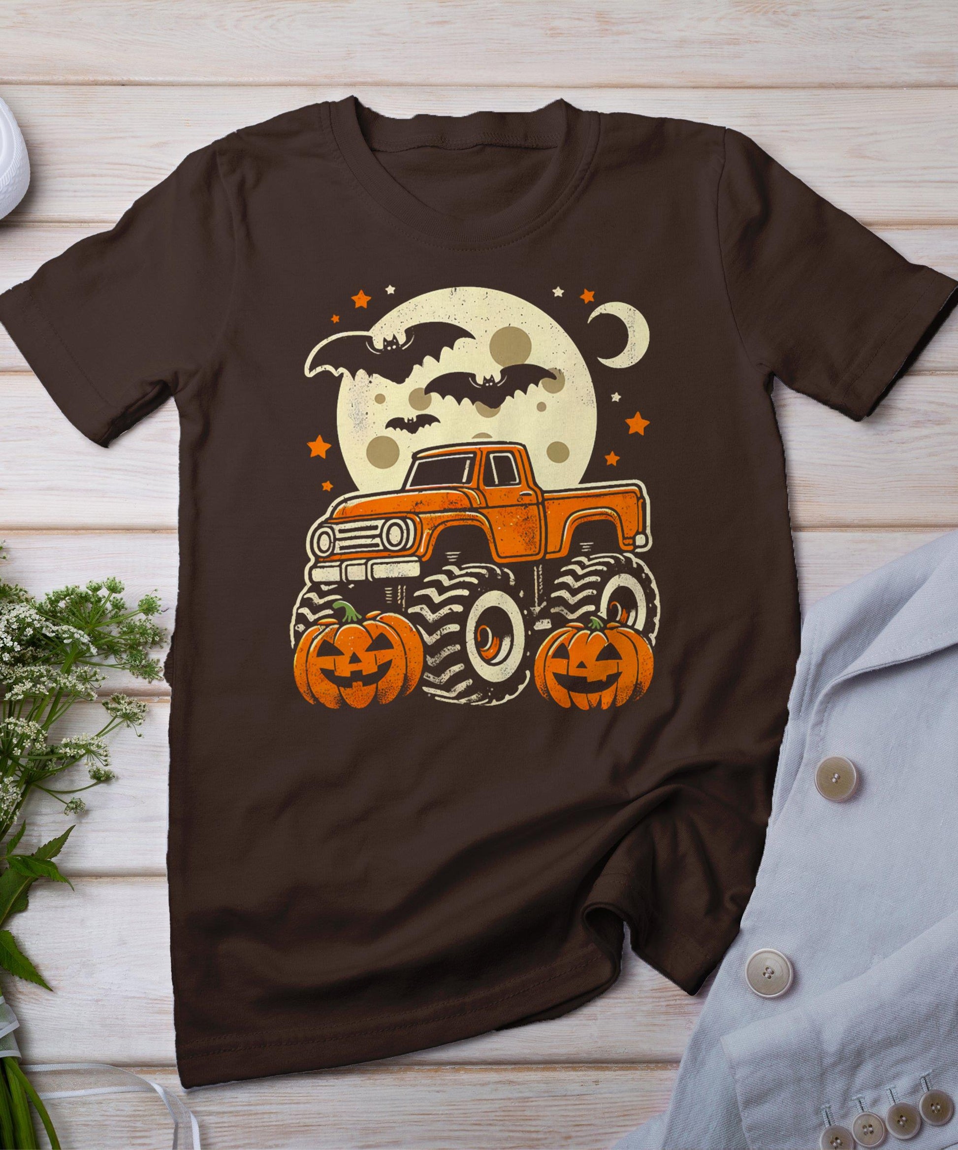 Halloween Shirt Monster Truck Pumpkin Halloween T-Shirt