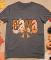 Retro Mama Coquette Bows Leopard Mom Fall Thanksgiving Women T-Shirt