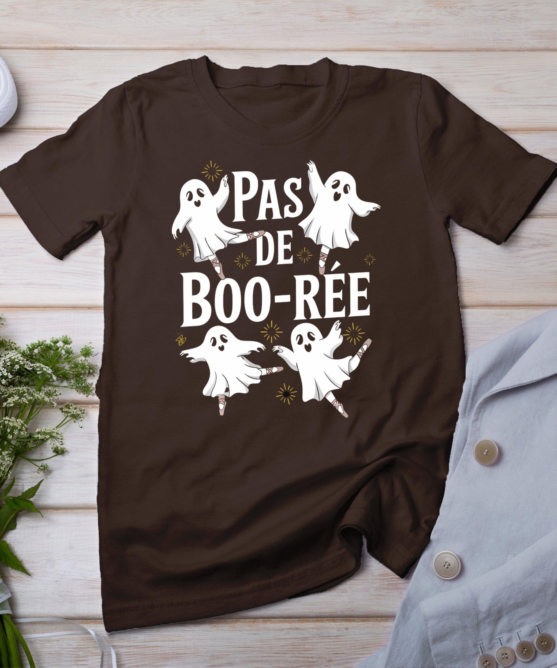 Funny Ghost Ballet Pas De Boo Halloween Dance T-Shirt