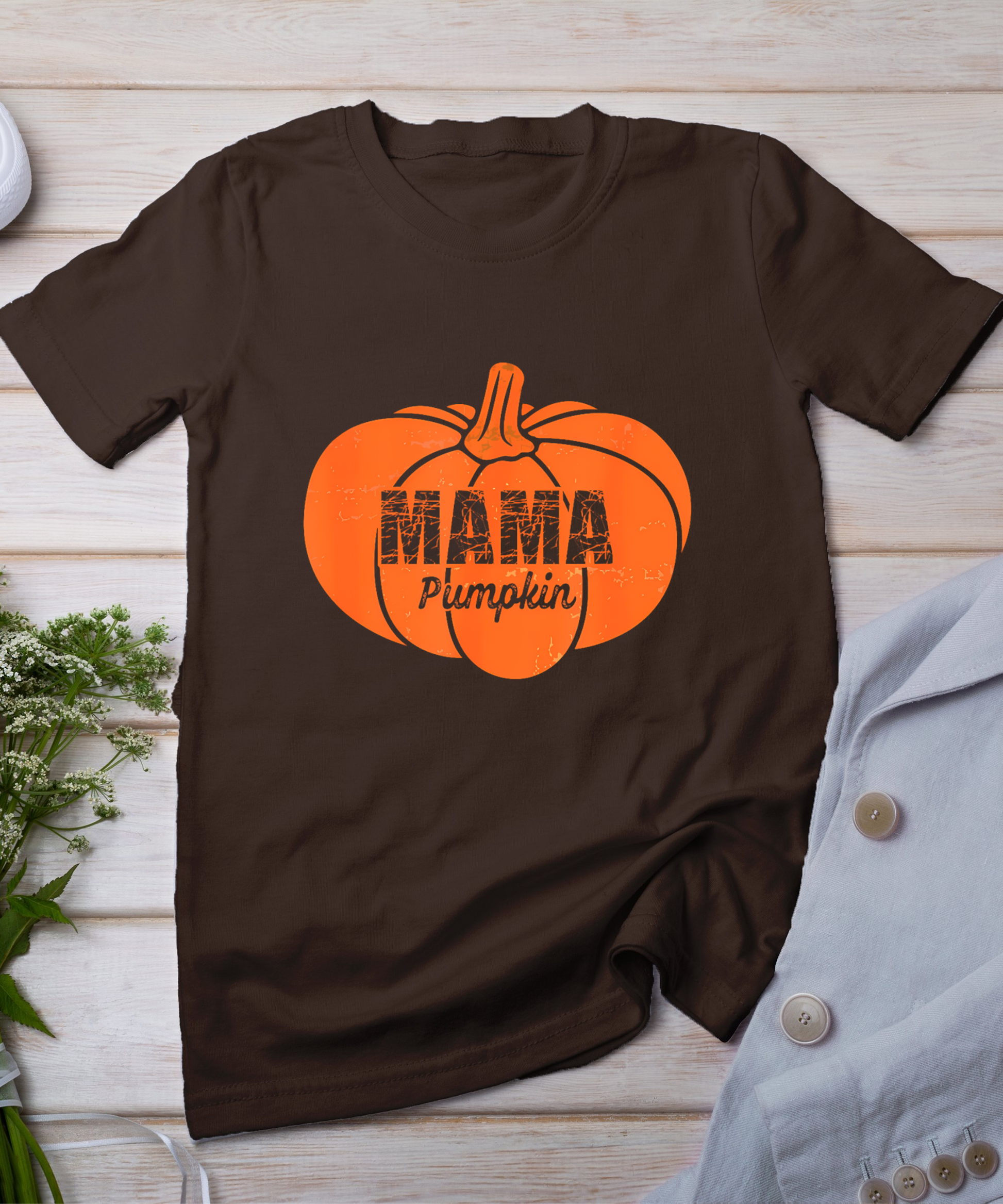 Mama Pumpkin Matching Family Halloween Thanksgiving Group T-Shirt