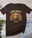 Funny Thanksgiving Shirt For Men Women Kids Meow Cat Turkey T-Shirt