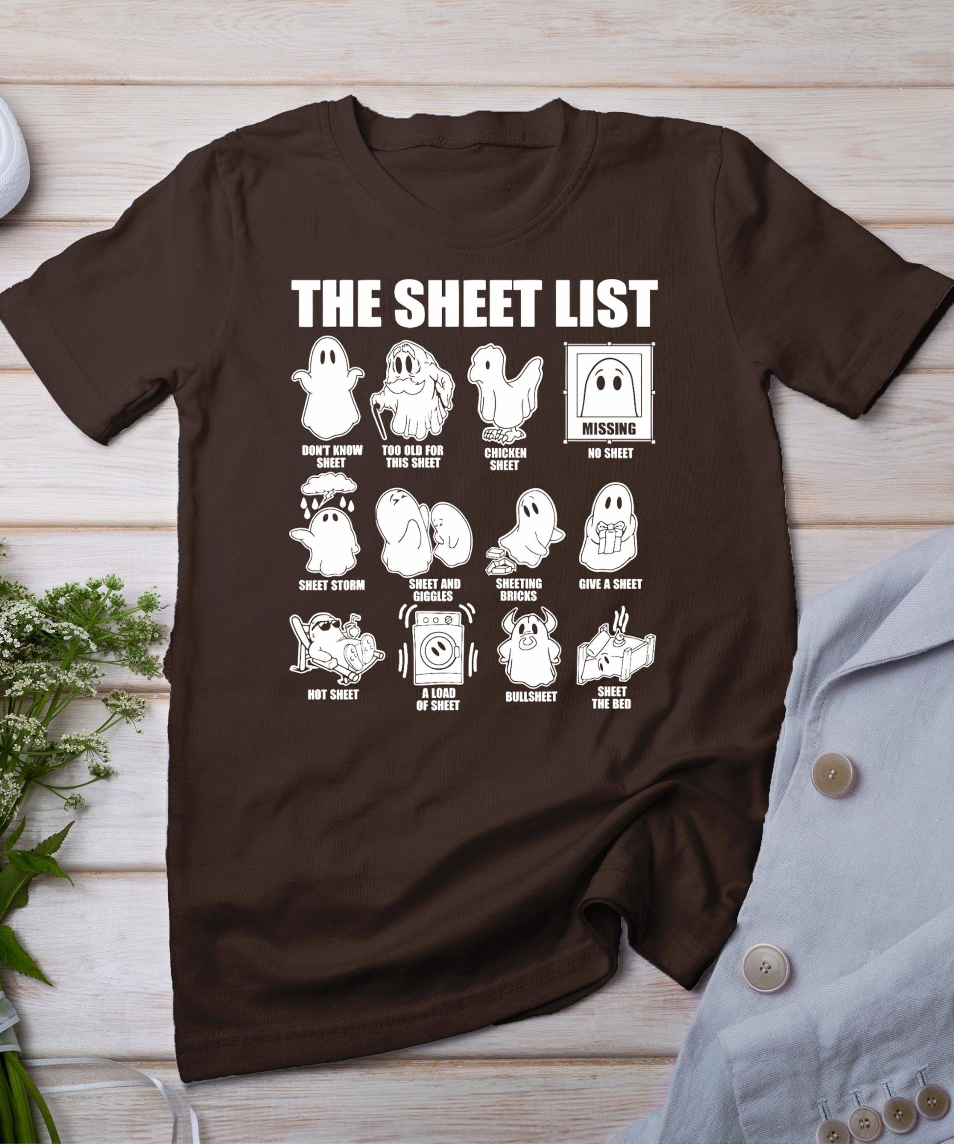 Halloween Funny Shirt Boo Sheet Halloween The Sheet List T-Shirt