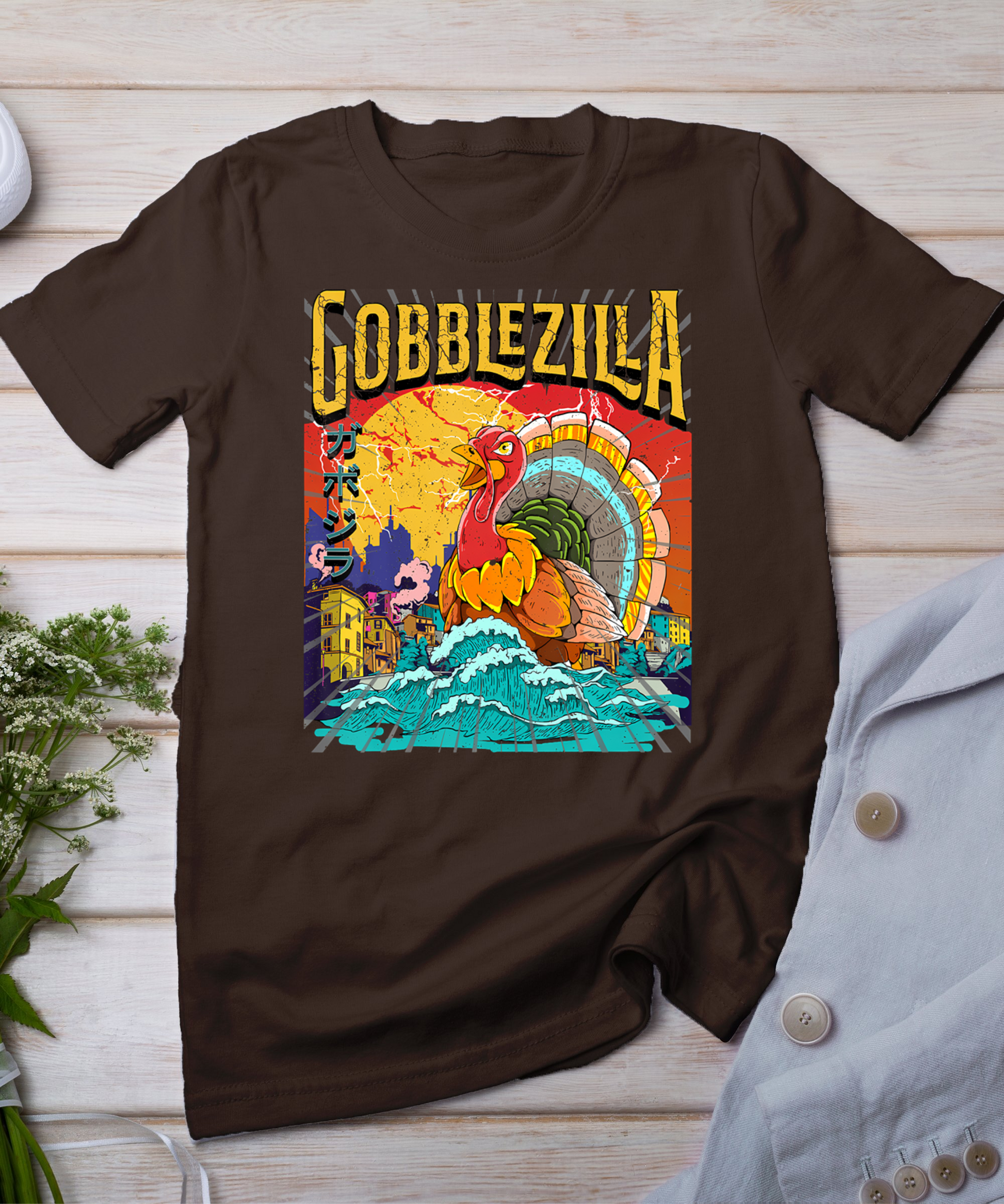 Turkey Day Thanksgiving Gobblezilla T-Shirt