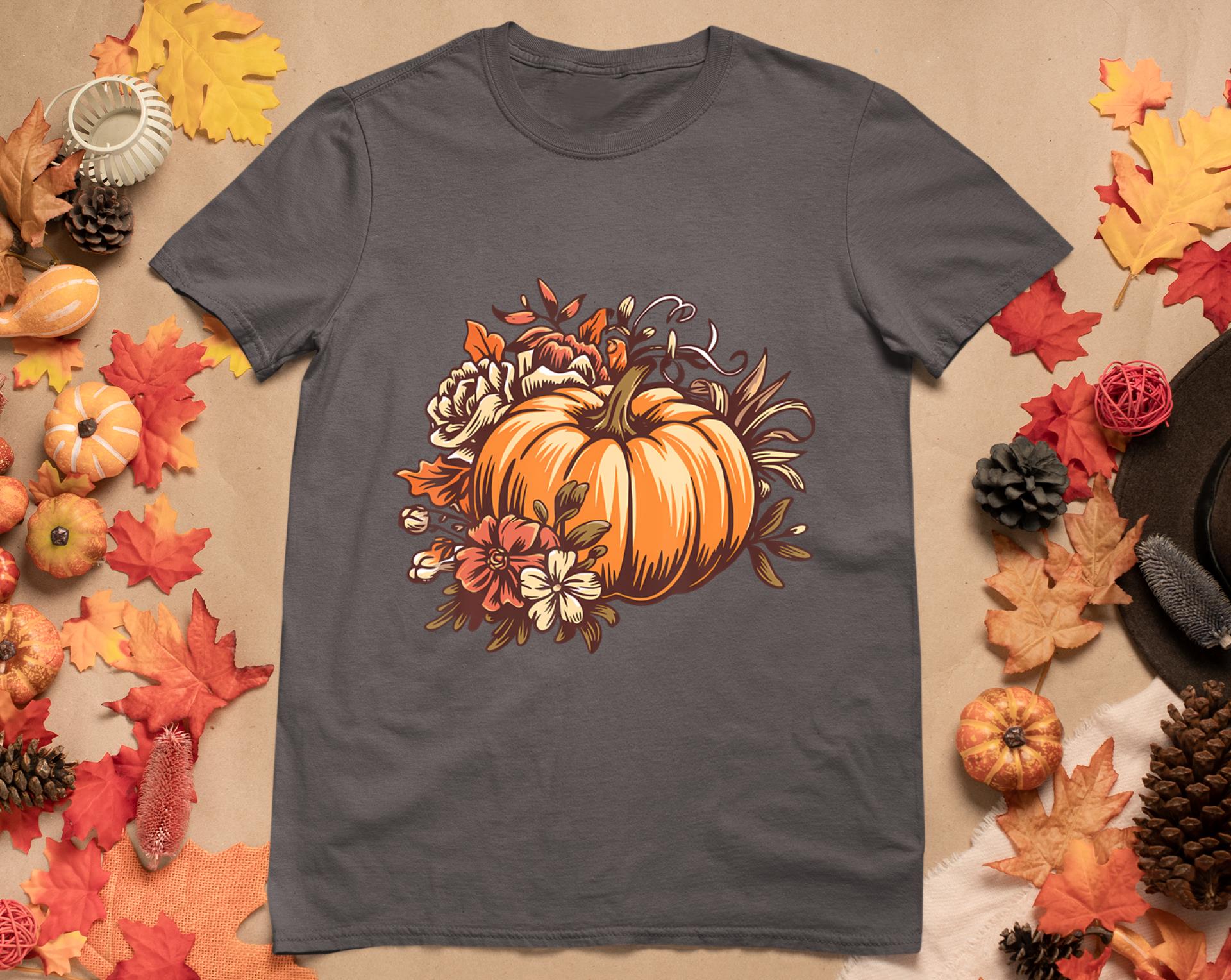 Fall Shirt Women Vintage Pumpkin Autumn Graphic Thanksgiving T-Shirt