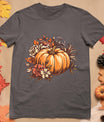 Fall Shirt Women Vintage Pumpkin Autumn Graphic Thanksgiving T-Shirt