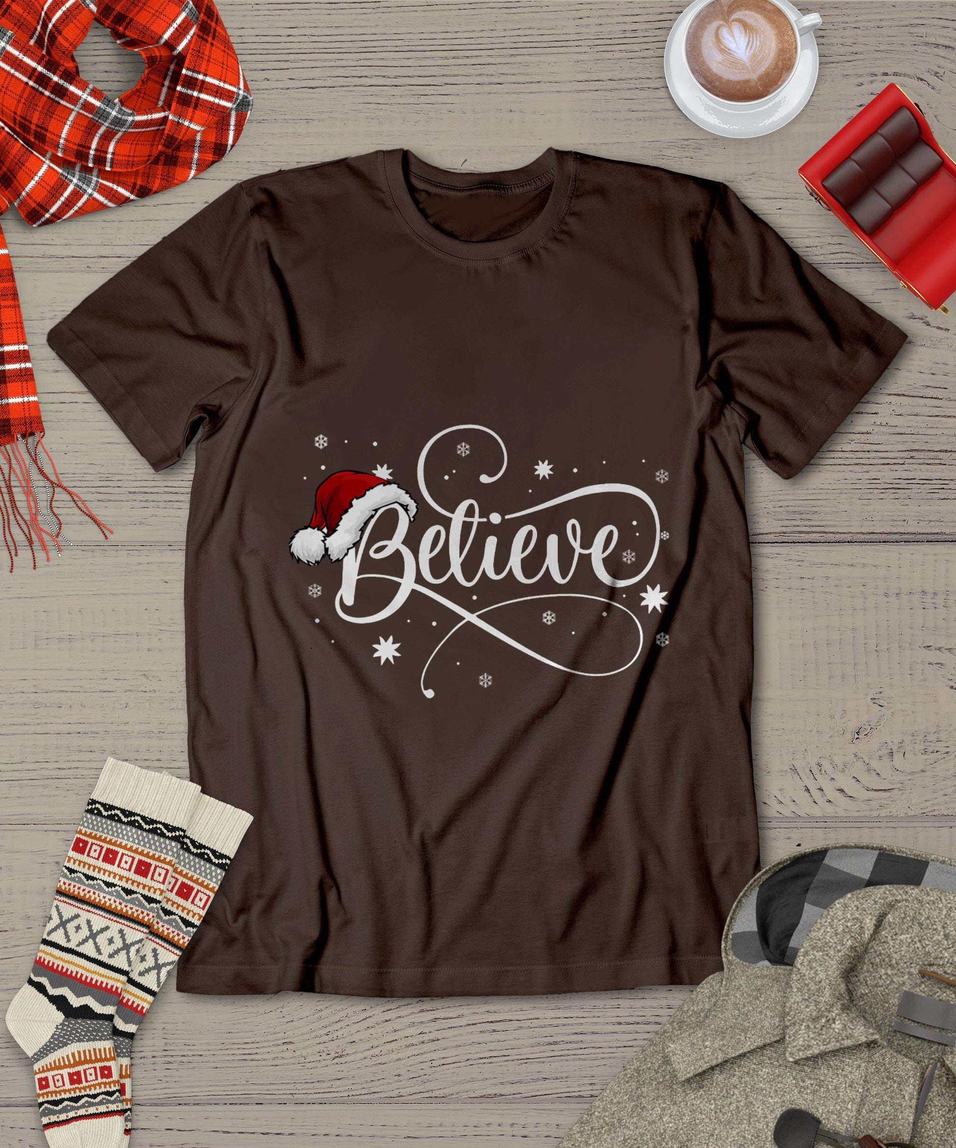 Christmas Shirt - Believe Santa Claus Believe Christmas Kids T-Shirt