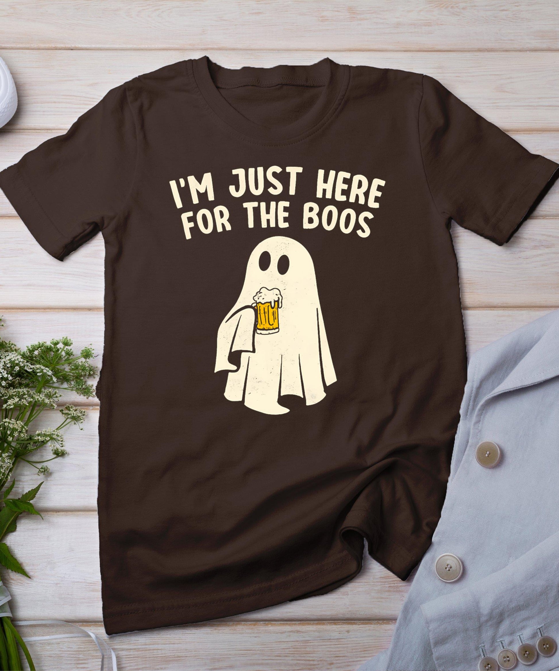 Funny I'm Just Here For The Boos Halloween Costumes Ghost T-Shirt