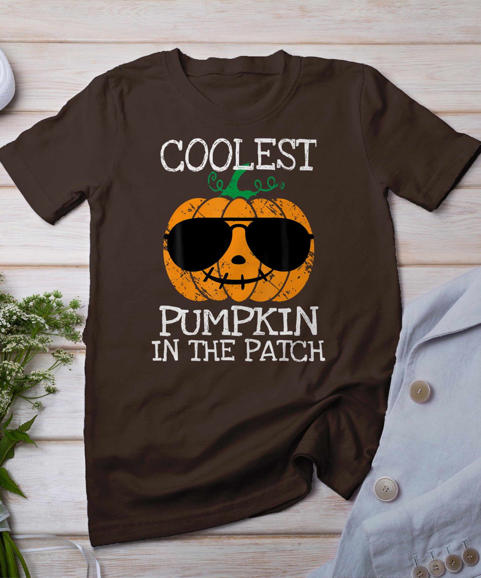 Kids Coolest Pumpkin In The Patch Halloween Boys Girls Teens T-Shirt