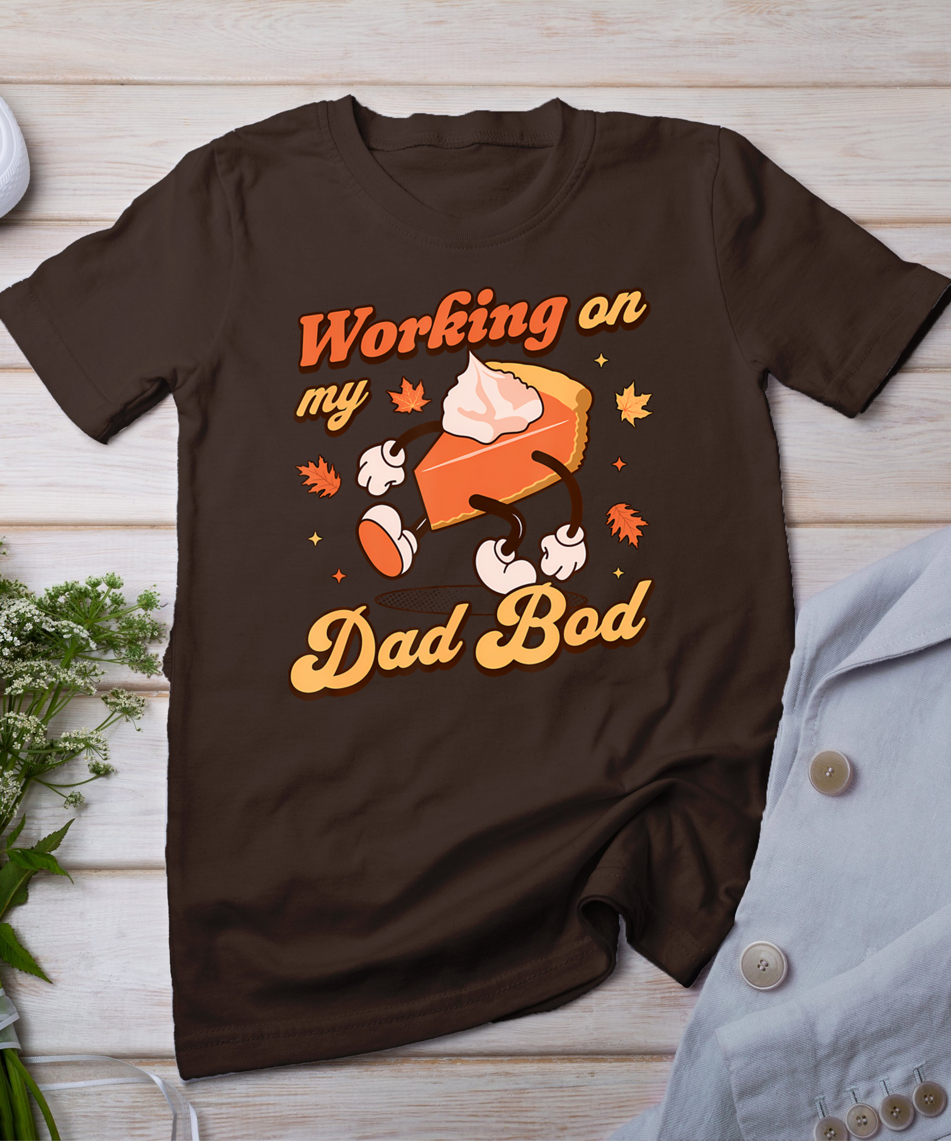 Working On My Dad Bod - Thanksgiving Pregnancy Announcement T-Shirt