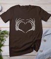 Skeleton Hands Heart Sign Retro Halloween Costume Women Girl T-Shirt