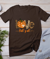 Hello Fall Pumpkin Love Fall Y'All Leopard Peace Love Fall T-Shirt