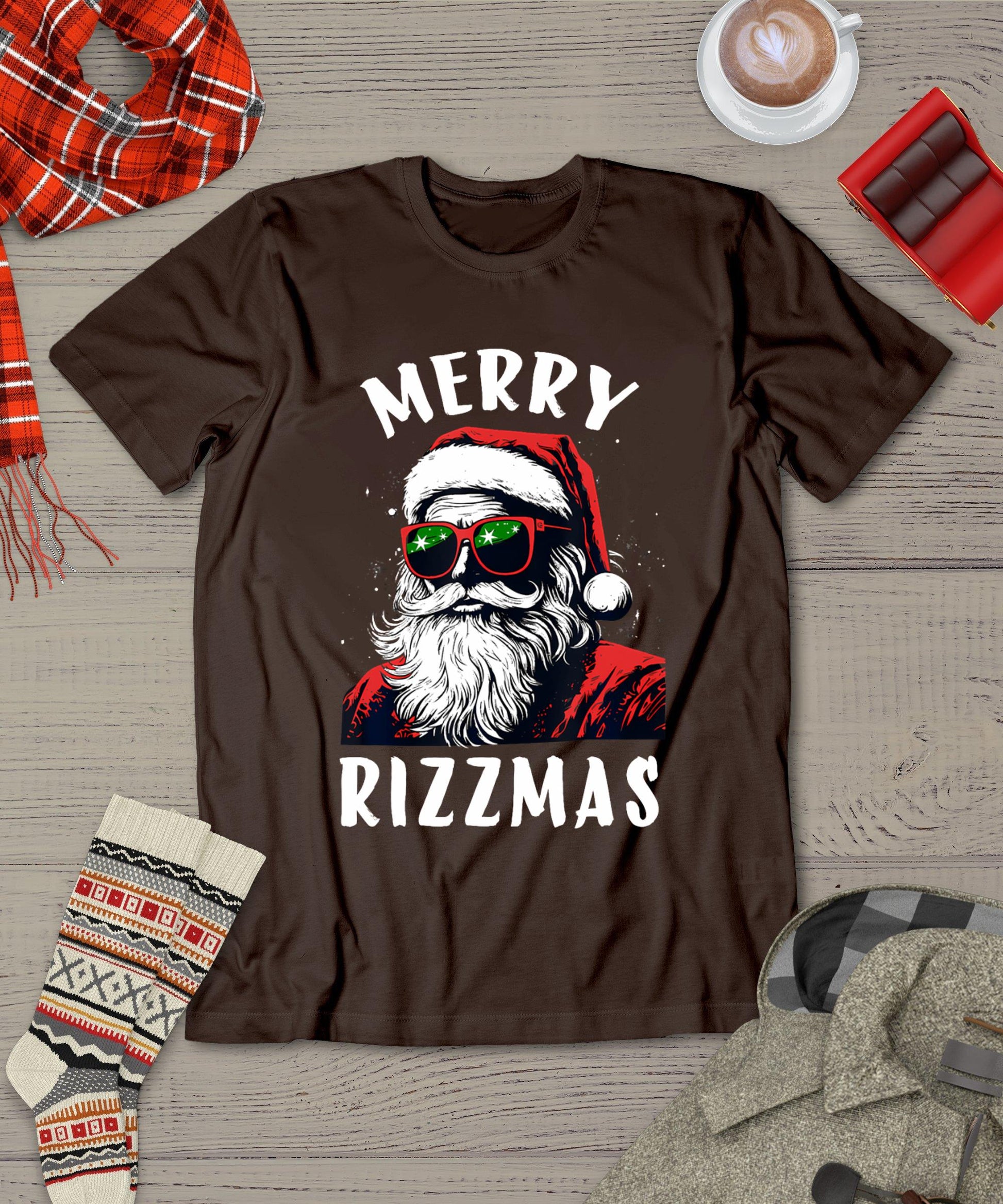 Funny Merry Rizzmas Christmas Rizz Santa Claus Charisma Cool T-Shirt