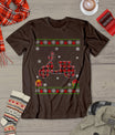 Scooters Red Plaid Xmas Lights Ugly Christmas T-Shirt