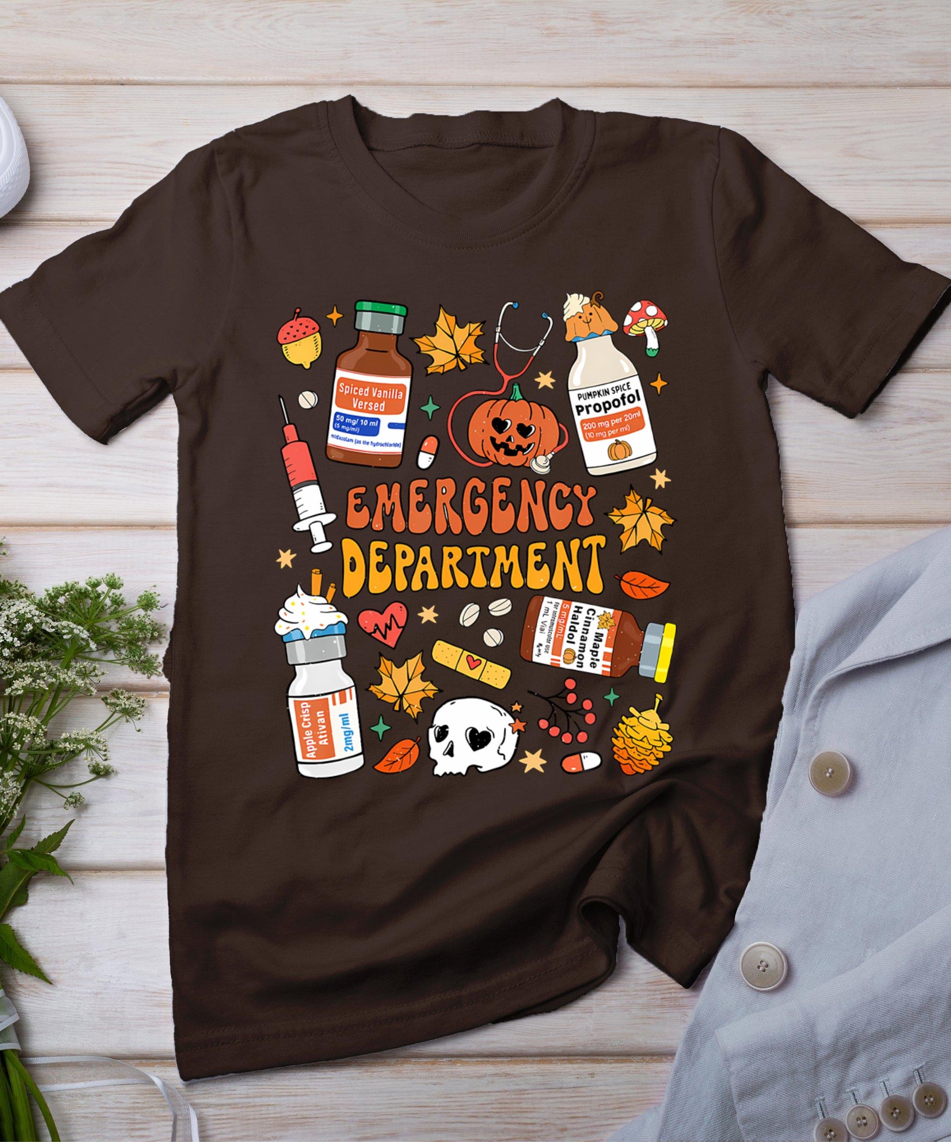 Emergency Department Funny Er Nurse Halloween Spooky Season T-Shirt