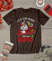 Funny Christmas Santa Claus Drinking Beer Wonderful Time T-Shirt