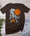 Halloween Dinosaur Skeleton T Rex Scary Pumpkin Moon T-Shirt