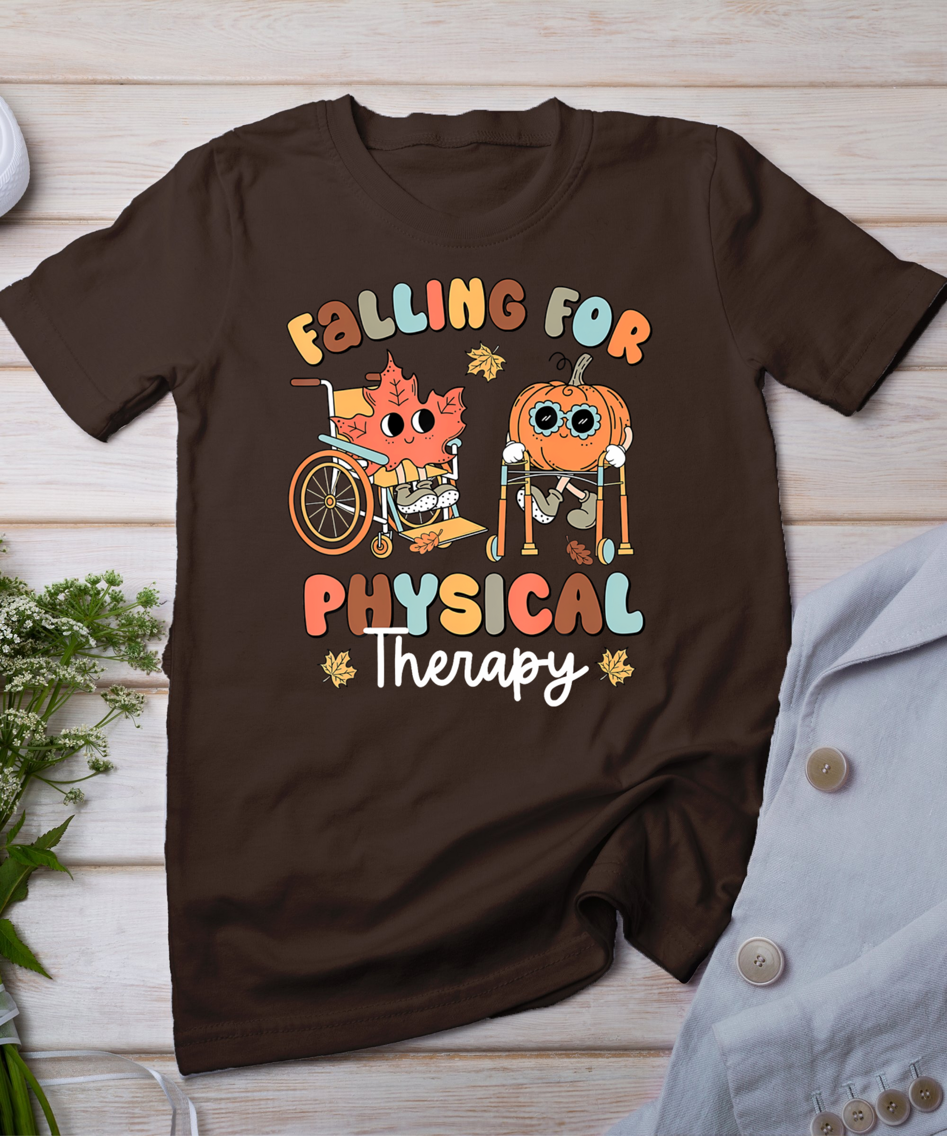 Falling For Physical Therapy Pt Pumpkin Fall Thanksgiving T-Shirt