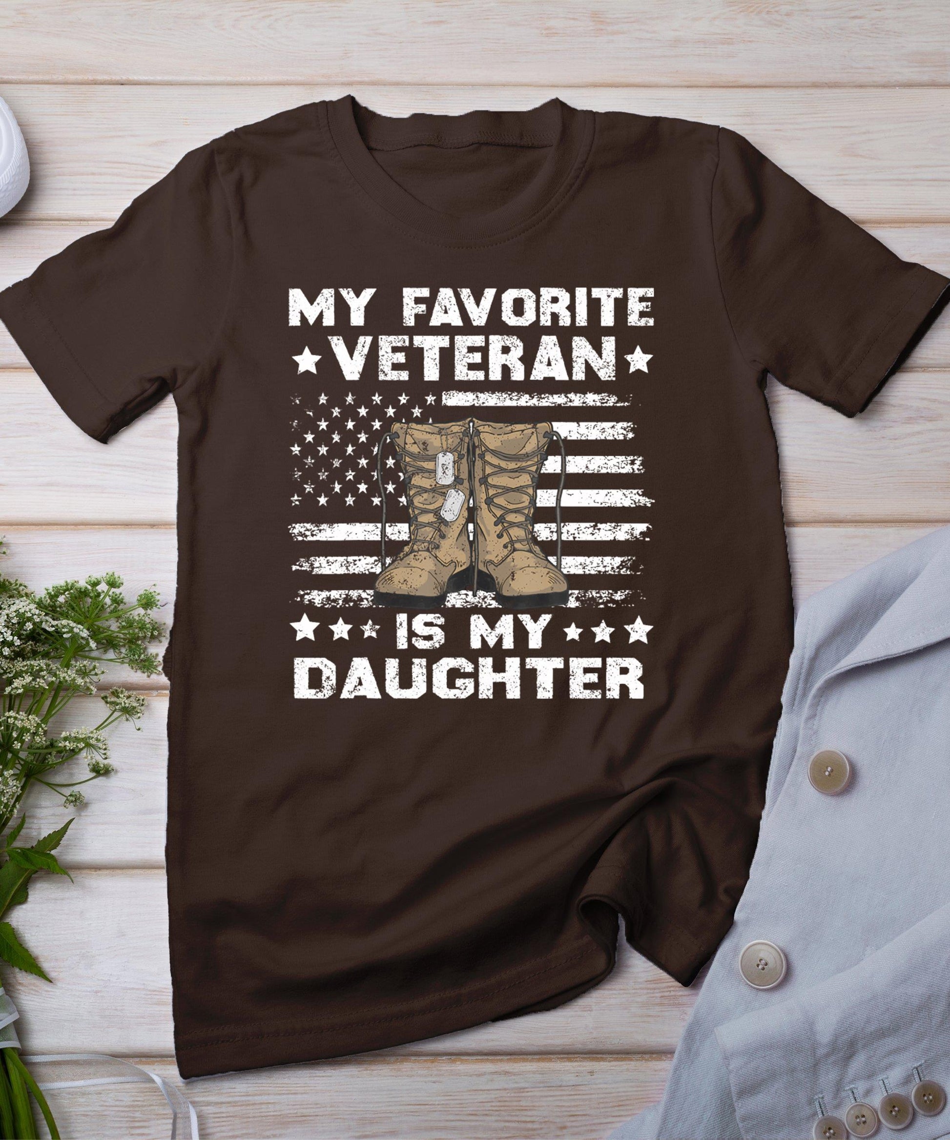 Veterans Day My Favorite Veteran Is My Daughter For Kids T-Shirt