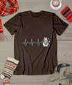 Heartbeat Nurse Snowman Nurse Christmas T-Shirt