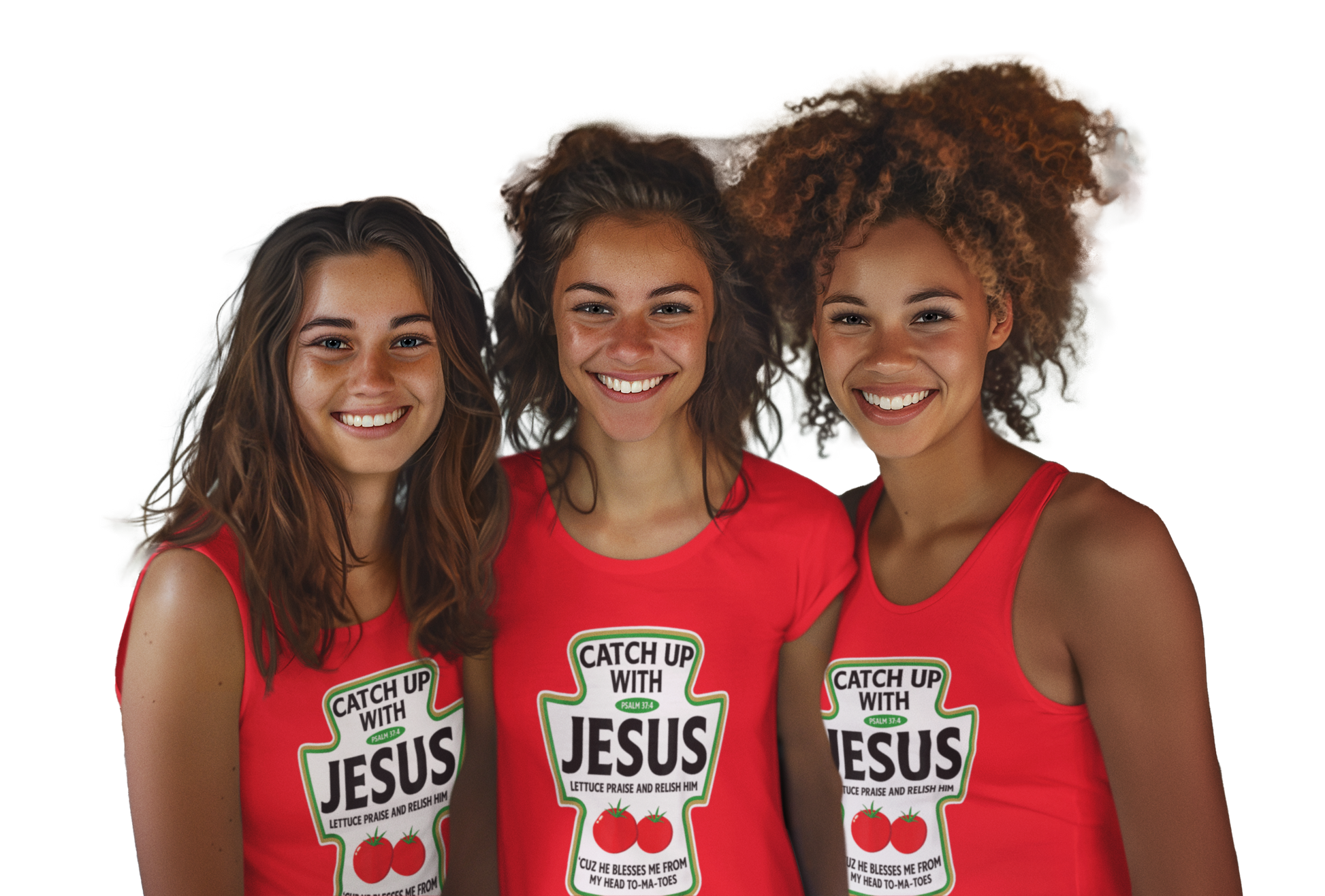 Catch Up With Jesus Ketchup Religious Christian T-Shirt