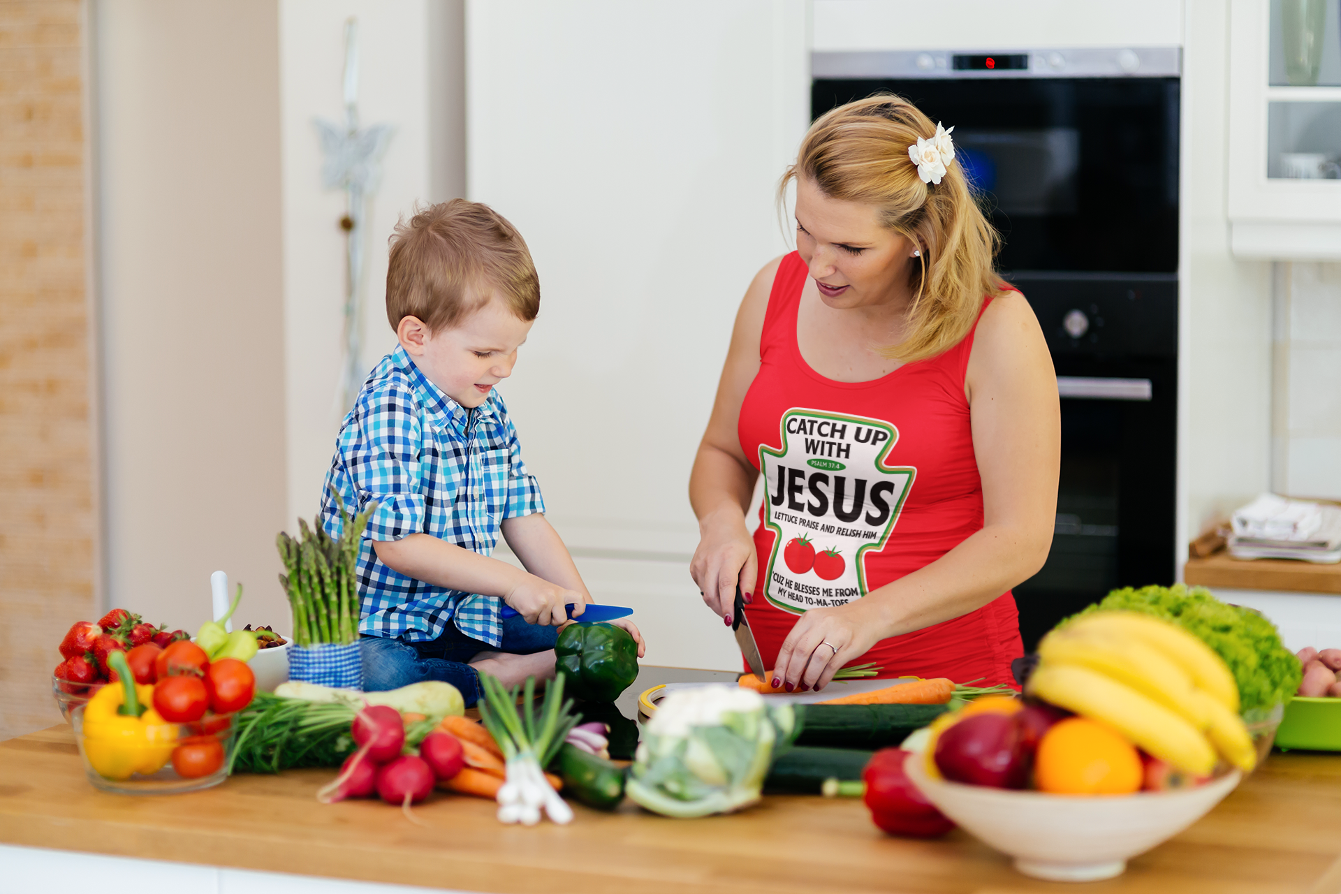 Catch Up With Jesus Ketchup Religious Christian T-Shirt