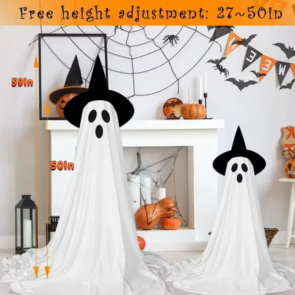 Halloween Spooky Ghost Decorations Outdoor Glowing Ghost Decorations Remote-Controlled Luminescent Indoor Spooky Ghost Light