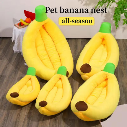 Dogs Bed Cozy Banana Shaped Nest Pets Bed Durable Detachable & Washable Plush Warm Sanctuary for Small/Medium/Large Dogs & Cats